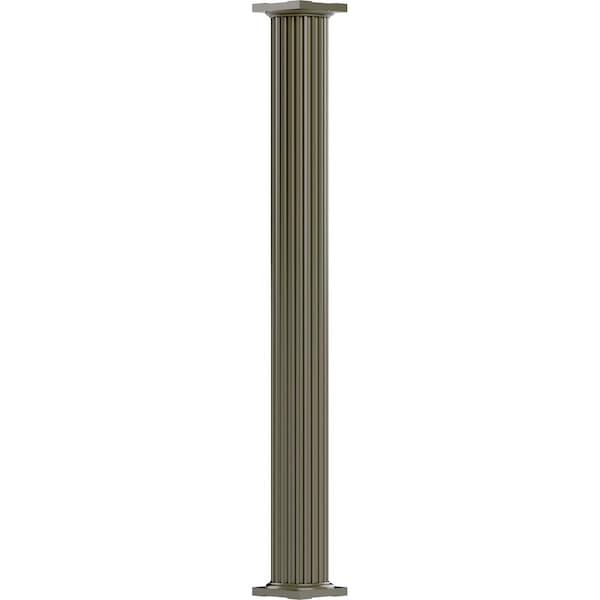 Ekena Millwork 8" x 9' Endura-Aluminum Column, Round Shaft (Load-Bearing 21,000 lbs), Non-Tapered, FLuted EA0809ANFSCTUTU - main